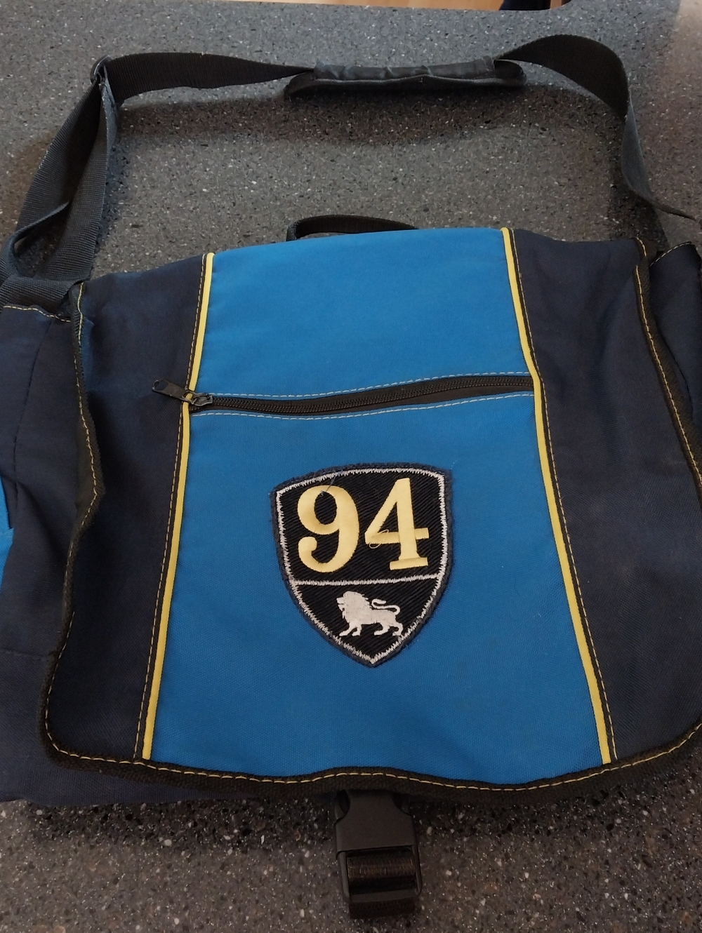 Old Navy Blue and Navy Messenger Bag with 94 Crest.